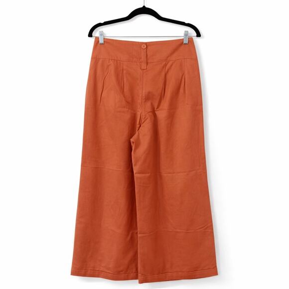 Anthropologie High-Waist Wide-Leg 100% Cotton Pants in Peach (Size M) - Picture 3 of 4